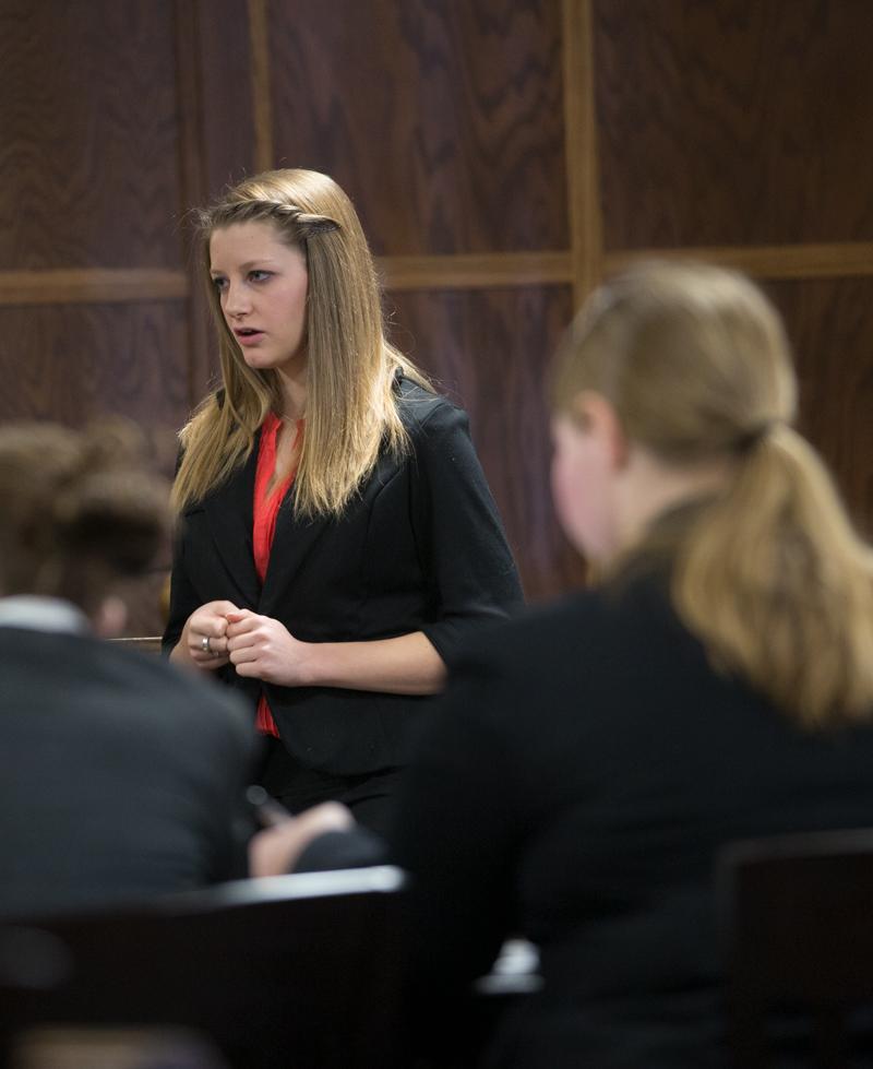 students participating at the mock trial tournament 